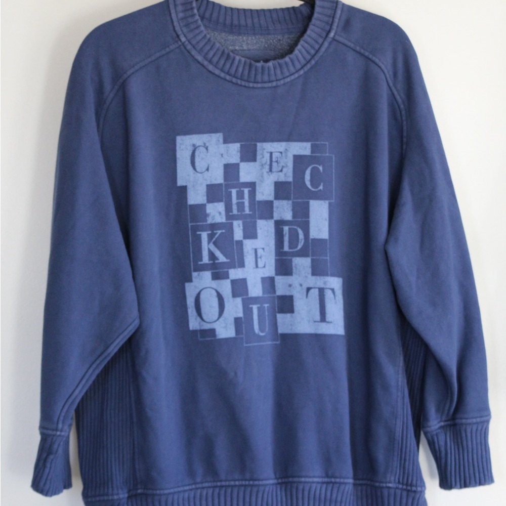 Aerie Blue Checked Out Sweater